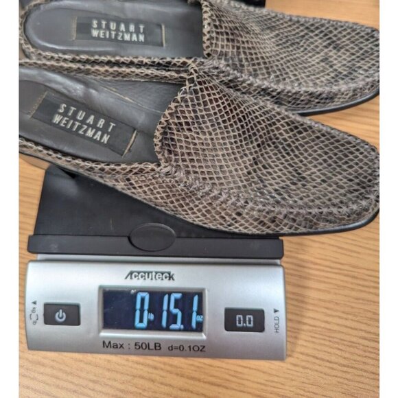 Stuart Weitzman Womens 6.5 AA  Shoes Alligator Slide Slip On Mule Heel Old Money - Picture 9 of 9